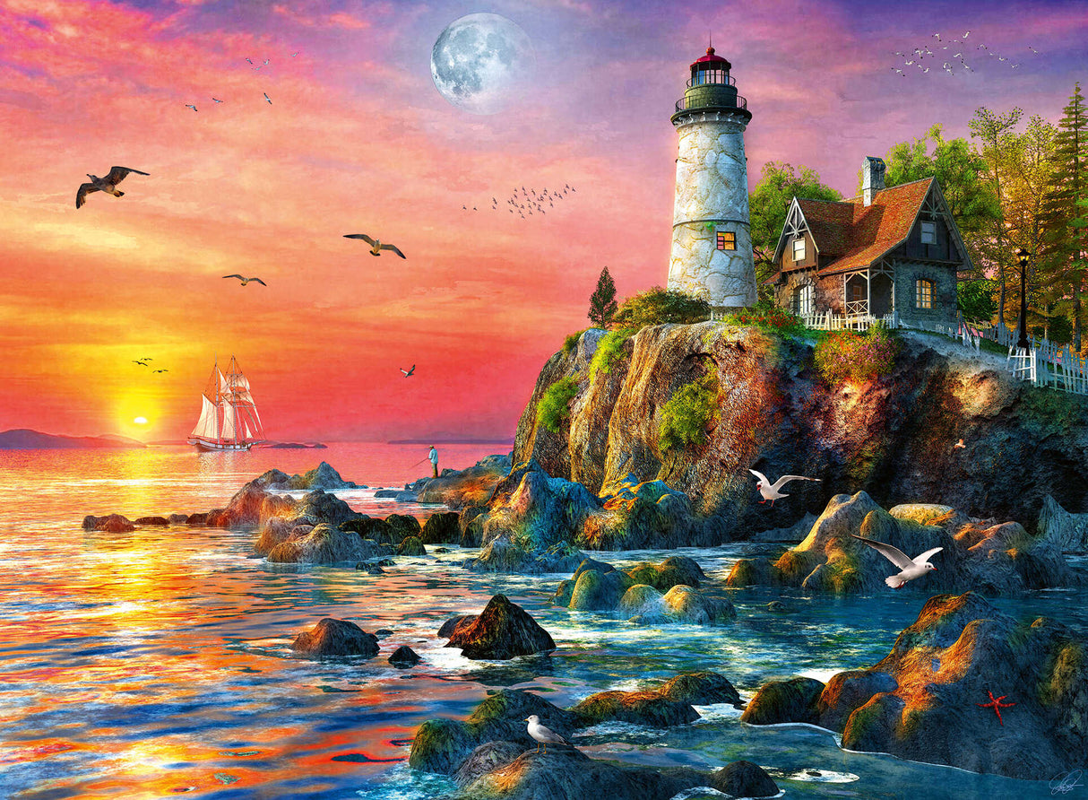 Ravensburger Lighthouse At Sunset Puzzle 500 Piece