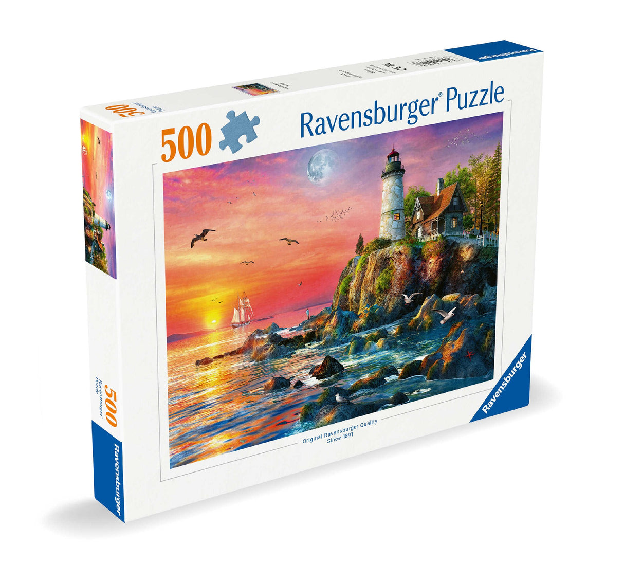 Ravensburger Lighthouse At Sunset Puzzle 500 Piece