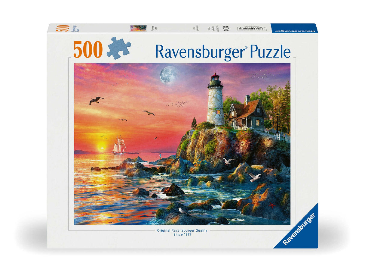 Ravensburger Lighthouse At Sunset Puzzle 500 Piece