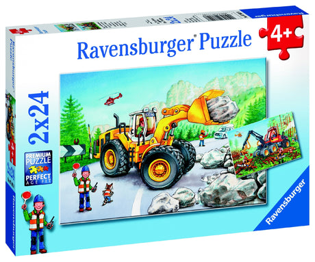 RAVENSBURGER DIGGERS AT WORK PUZZLE 2X24PC