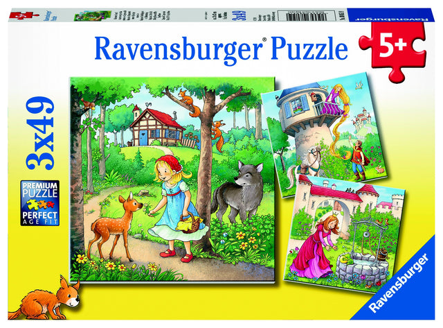 RAVENSBURGER RAPUNZEL RIDING HOOD AND FROG 3X49PC