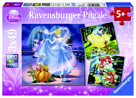 Ravensburger Disney Snow White Cinderella & Ariel 3x49 Piece