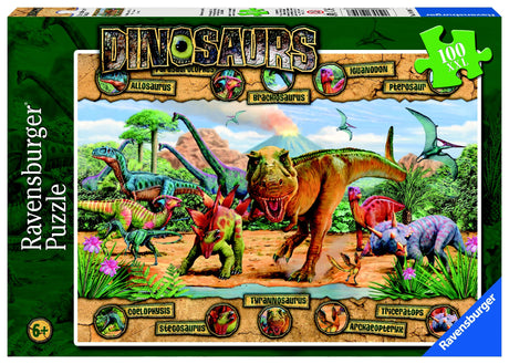 RAVENSBURGER DINOSAURS PUZZLE 100PC