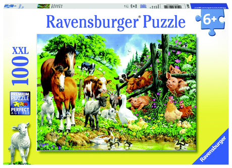 RAVENSBURGER ANIMAL GET TOGETHER 100PC PUZZLE 