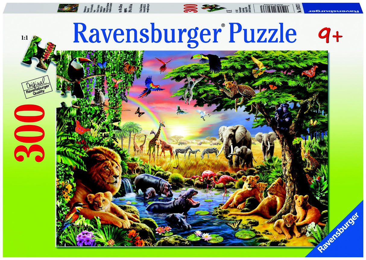 RAVENSBURGER AT THE WATERING HOLE PUZZLE 300PC