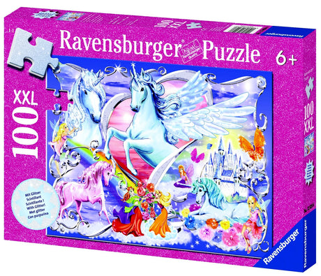 RAVENSBURGER AMAZING UNICORNS GLITTER PUZZLE 100PC