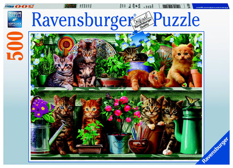 RAVENSBURGER- CATS ON THE SHELF PUZZLE 500PC