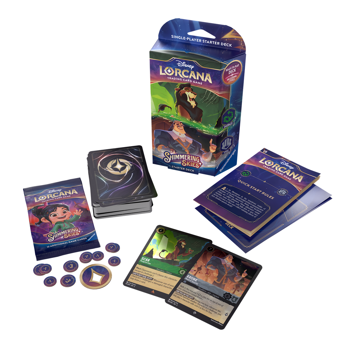 DISNEY LORCANA S5 Shimmering Skies Starter Deck B- Emerald & Steel