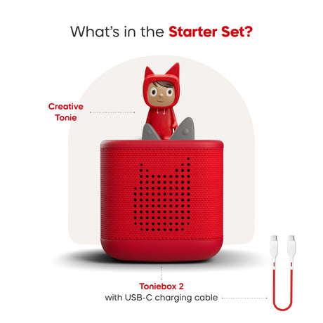 Tonies® Toniebox 2 Starter Set with Creative Tonie Rubie - Sunset Red