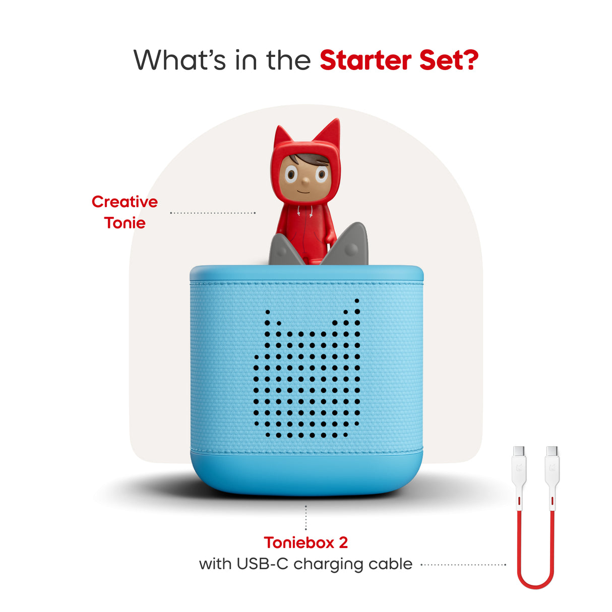 Tonies® Toniebox 2 Starter Set with Creative Tonie Rubie - Sky Blue