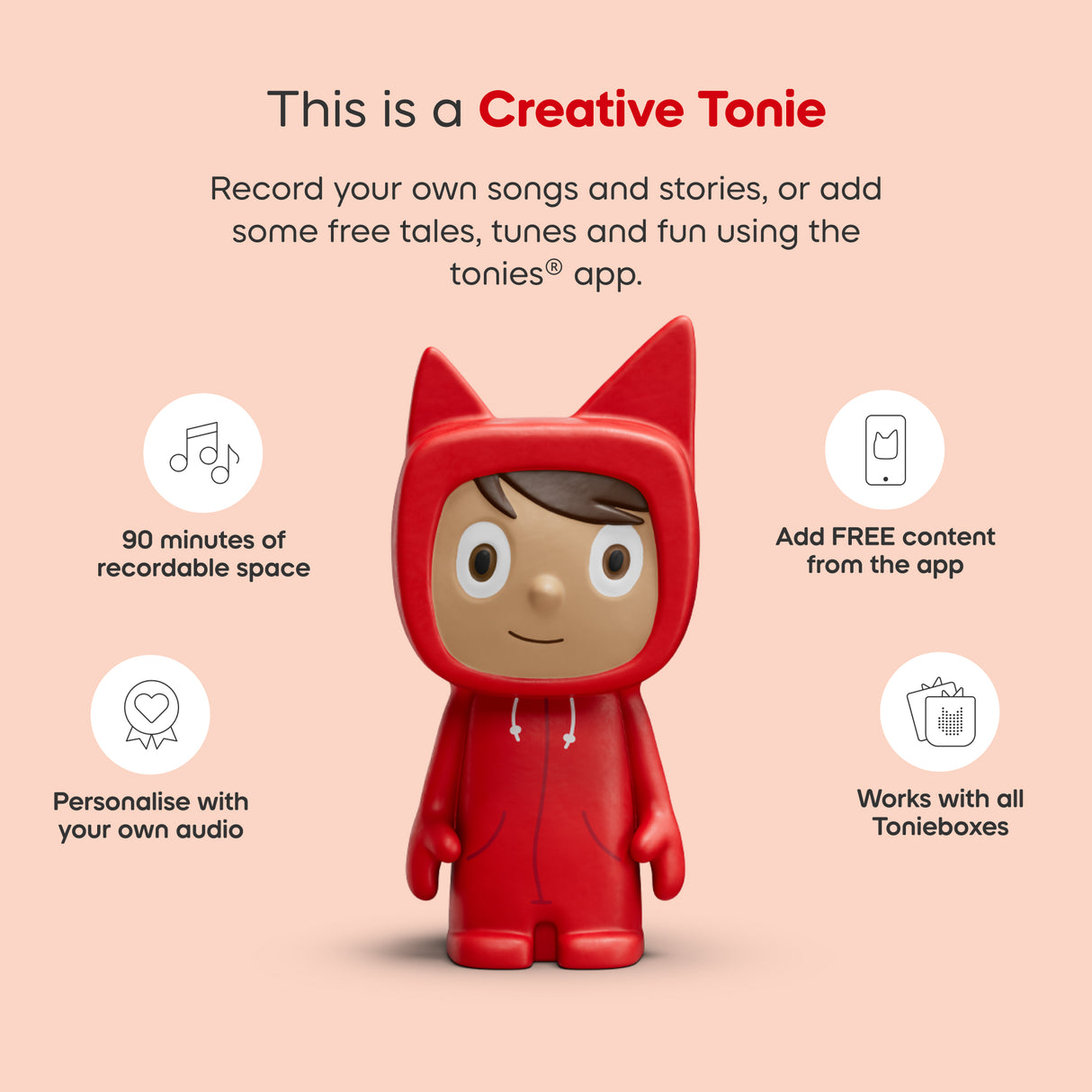 Tonies® Toniebox 2 Starter Set with Creative Tonie Rubie - Cloud Pink