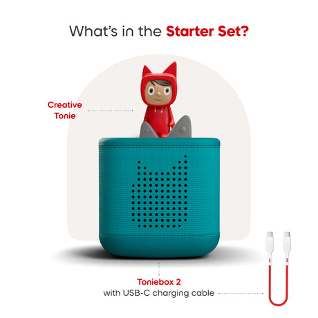 Tonies® Toniebox 2 Starter Set with Creative Tonie Rubie - Tropical Teal
