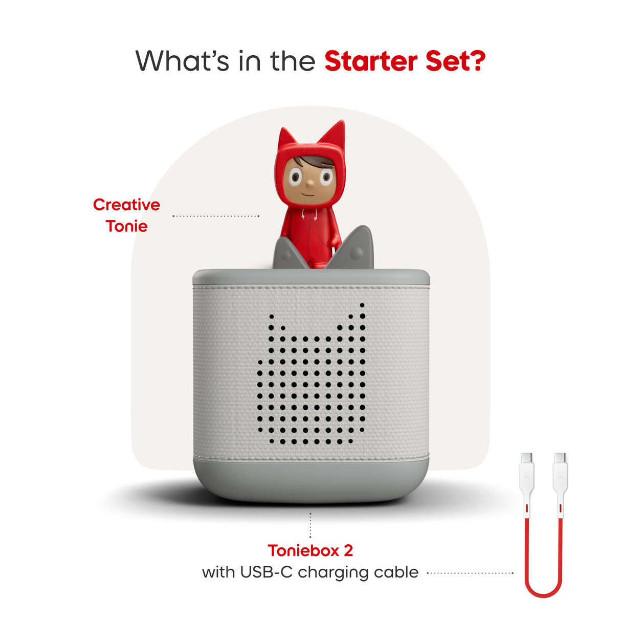 Tonies® Toniebox 2 Starter Set with Creative Tonie Rubie - Moon Grey
