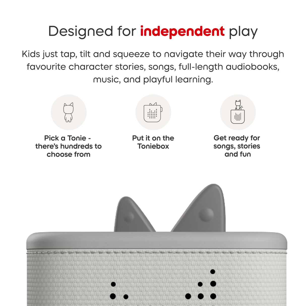 Tonies® Toniebox 2 Starter Set with Creative Tonie Rubie - Moon Grey