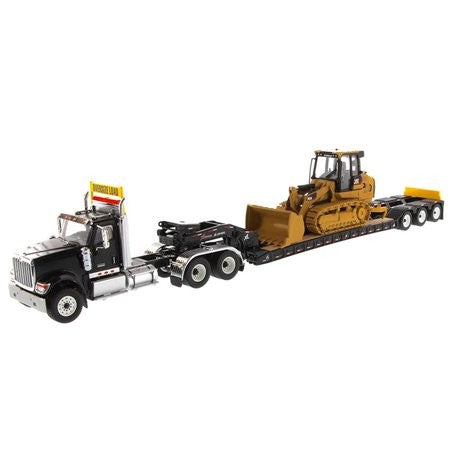 INTERNATIONAL 1:50 HX520 TANDEM BLACK XL120 TRAILER AND CAT 963K TRACK LOADER