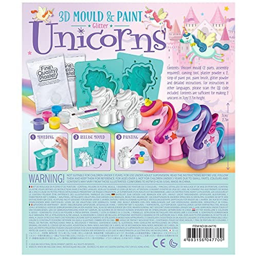 4M Mould & Paint 3d Glitter Unicorns