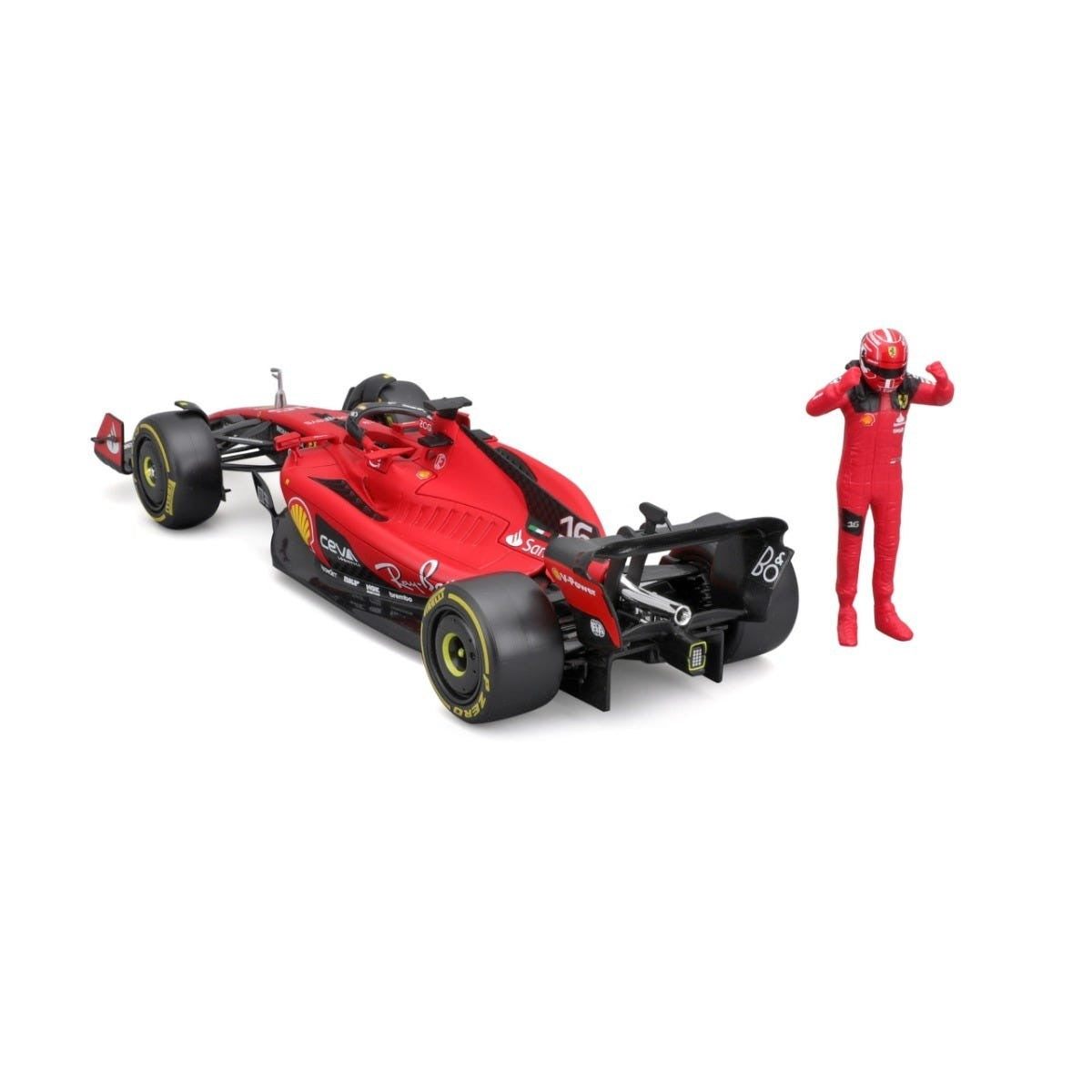 Bburago Formula Racing 2023 F-1 Ferrari SF-23 with #16 Charles Leclerc Figurine
