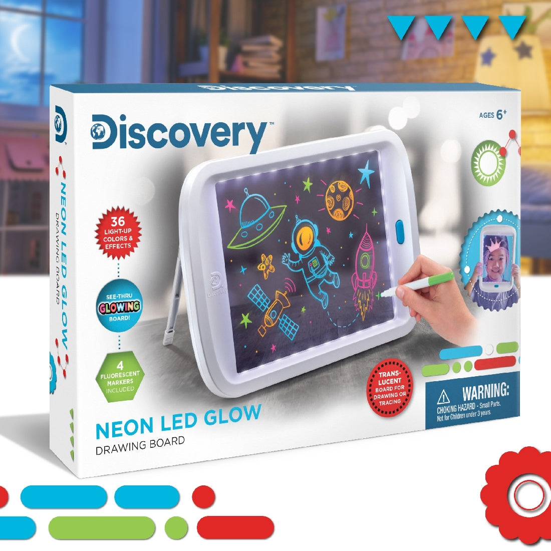 DISCOVERY NEON LED GLOW DRAWING BOARD