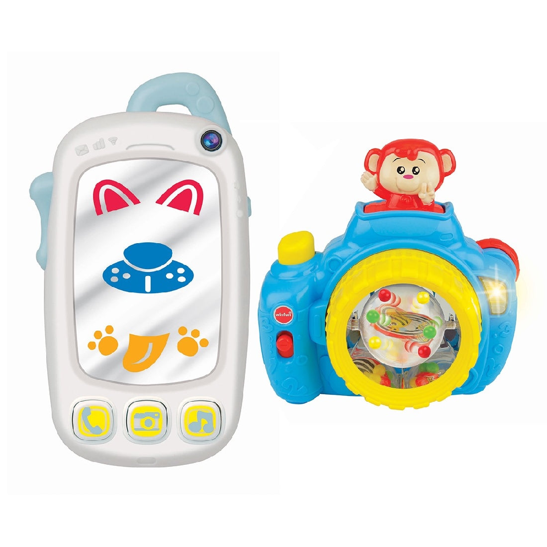 Winfun My First Baby Selfie Phone & Pop up Monkey Camera - Twin Pack