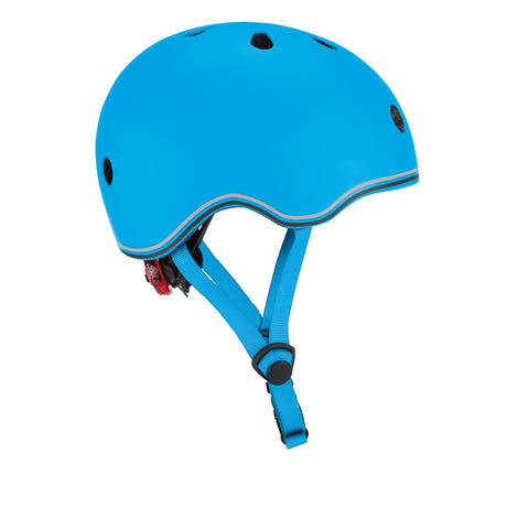 GLOBBER KIDS HELMET W/FLASHING LIGHTS XS-S - SKY BLUE