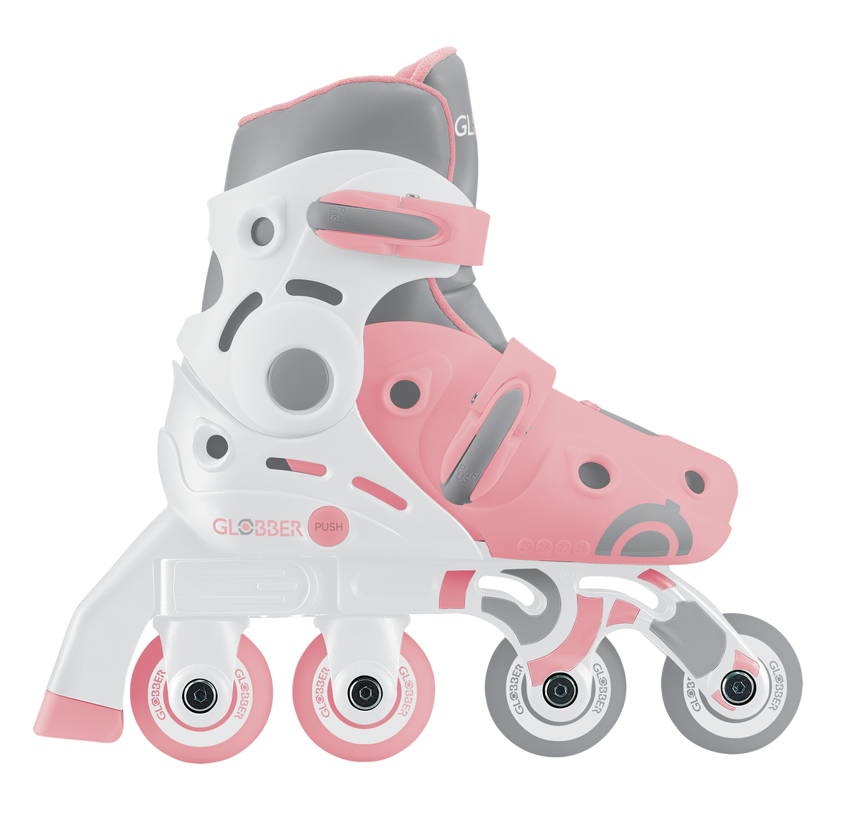 Globber Learning Inline Skates 2In1 Size 29-32 - Pastel Pink