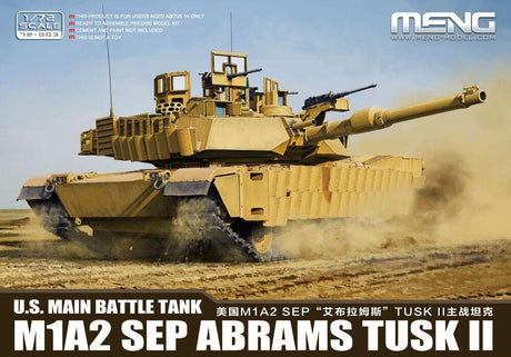 MENG 1/72 M1A2 ABRAMS TUSK II U.S. BATTLE TANK