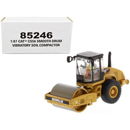 Diecast Masters 1/87 CAT CS56 Smooth Drum Vibratory Soil Compactor  85246