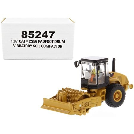 Diecast Masters 1/87 CAT CP56 Padfoot Drum Vibratory Soil Compactor  85247