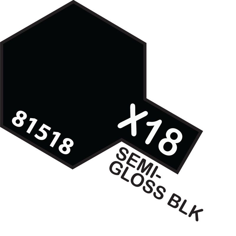 TAMIYA X-18 SEMI GLOSS BLACK ACRYLIC