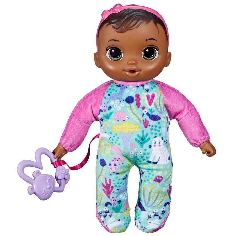 Baby Alive Soft ‘n Cute Doll  Brown Hair  11-Inch First Baby Doll Toy  Washable Soft Doll  Toddlers Kids 18 Months up