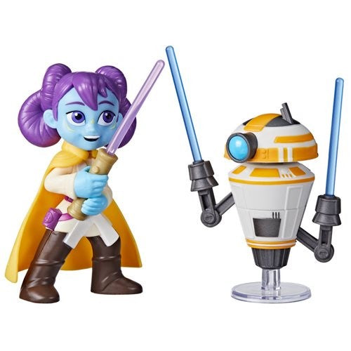 STAR WARS YOUNG JEDI POP UP LIGHTSABER DUEL - LYS SOLAY & RAING DROID