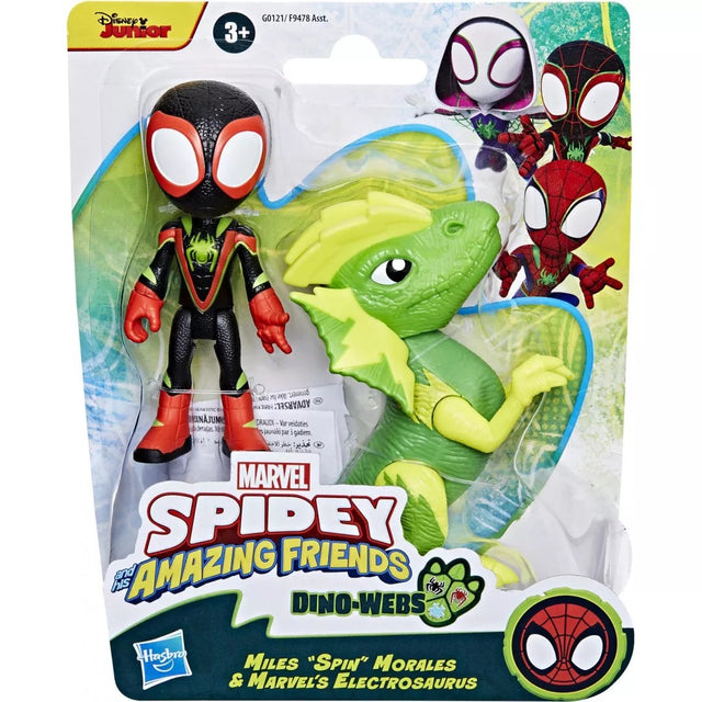 Spidey And Amazing Friends Marvel Dino-webs Miles Spin Morales & Marvel's Electrosaurus