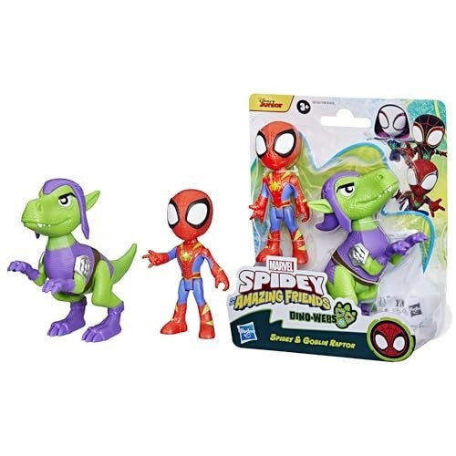 Spidey and Amazing Friends Marvel Dino-Webs Spidey and Goblin Raptor 