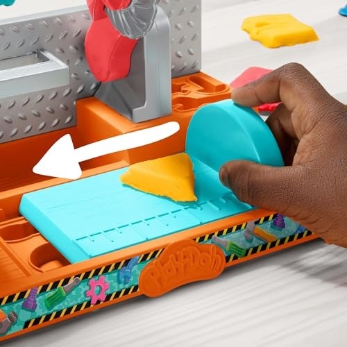 Play-Doh Stamp & Saw Tool Bench Playset, Construction Toys for Boys & Girls 3 Years & up, Kids Arts & Crafts