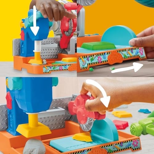 Play-Doh Stamp & Saw Tool Bench Playset, Construction Toys for Boys & Girls 3 Years & up, Kids Arts & Crafts