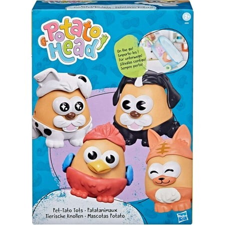 Potato Head Pet-Tato Tots Set with 31 Pieces & Rolling Carry Case Mix & Match Pet-Themed Parts Creative Toddler Toy for Kids Ages 2+