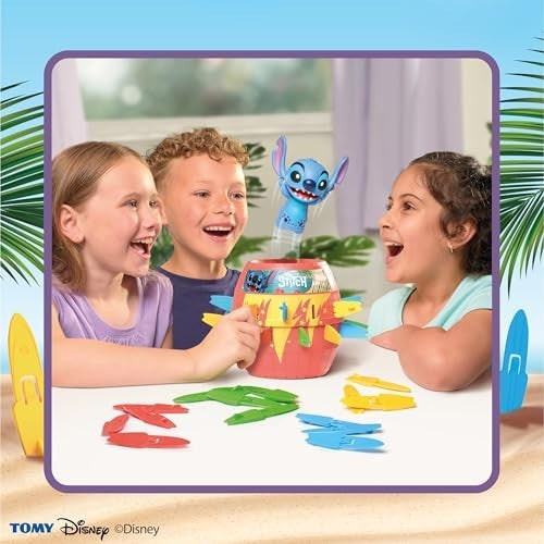 TOMY Disney Pop up Stitch Action Board Game Fun Family and Kids Game for Ages 4+ Preschool Children’s Game for Boys Girls and Adults