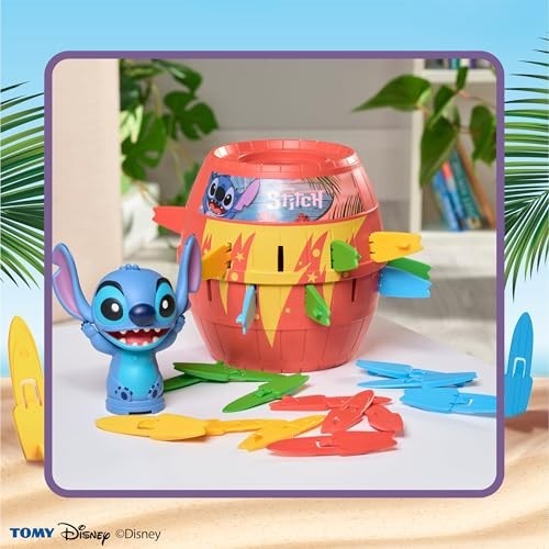 TOMY Disney Pop up Stitch Action Board Game Fun Family and Kids Game for Ages 4+ Preschool Children’s Game for Boys Girls and Adults