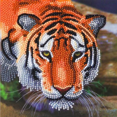 Crystal Art Card 18x18cm - Tiger