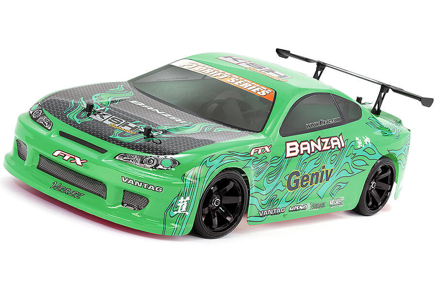 BANZAI DRIFT, BRUSHED, W/BATTERY & CHARGER GREEN BODY