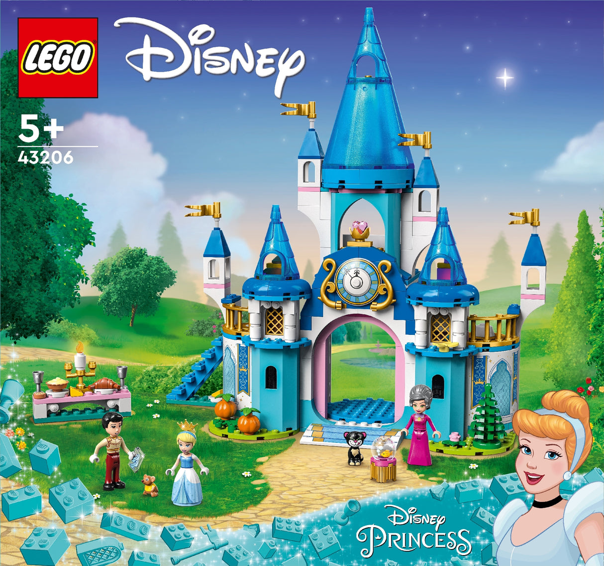 LEGO DISNEY CINDERELLA AND PRINCE CHARMING'S CASTLE 43206 AGE: 5+