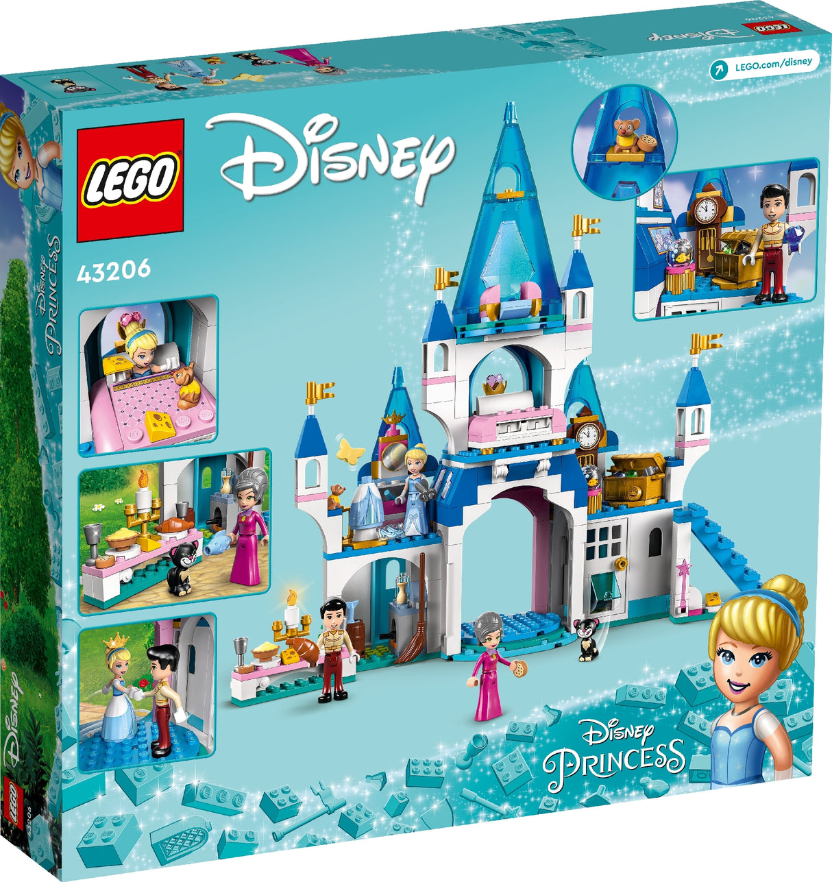 LEGO DISNEY CINDERELLA AND PRINCE CHARMING'S CASTLE 43206 AGE: 5+