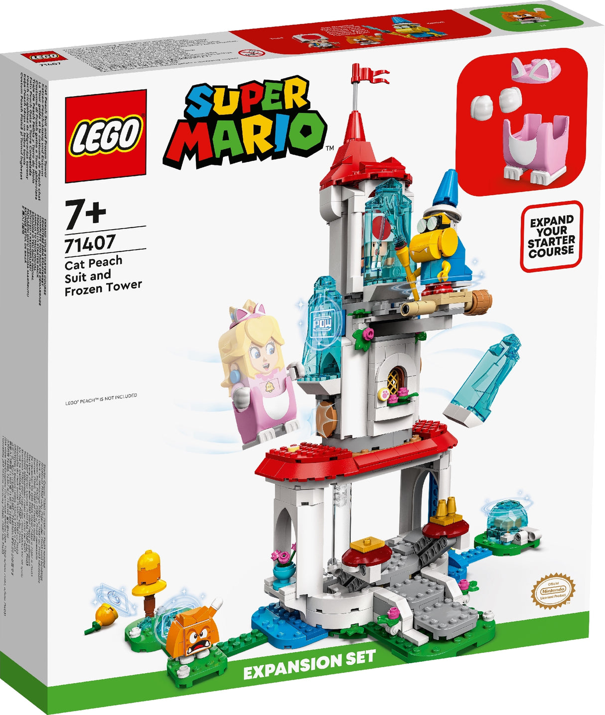 LEGO SUPER MARIO CAT PEACH SUIT AND FROZEN TOWER EXPANSION SET 71407  AGE: 7+