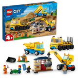 LEGO CITY CONSTRUCTION TRUCKS AND WRECKING BALL CRANE 60391 AGE: 4+