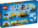 LEGO CITY CONSTRUCTION TRUCKS AND WRECKING BALL CRANE 60391 AGE: 4+