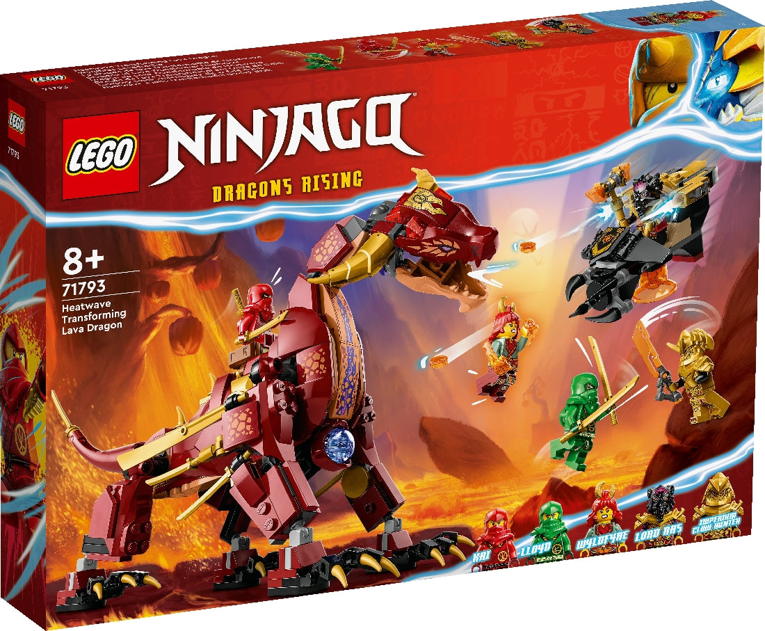 LEGO NINJAGO HEATWAVE TRANSFORMING LAVA DRAGON 71793 AGE: 8+