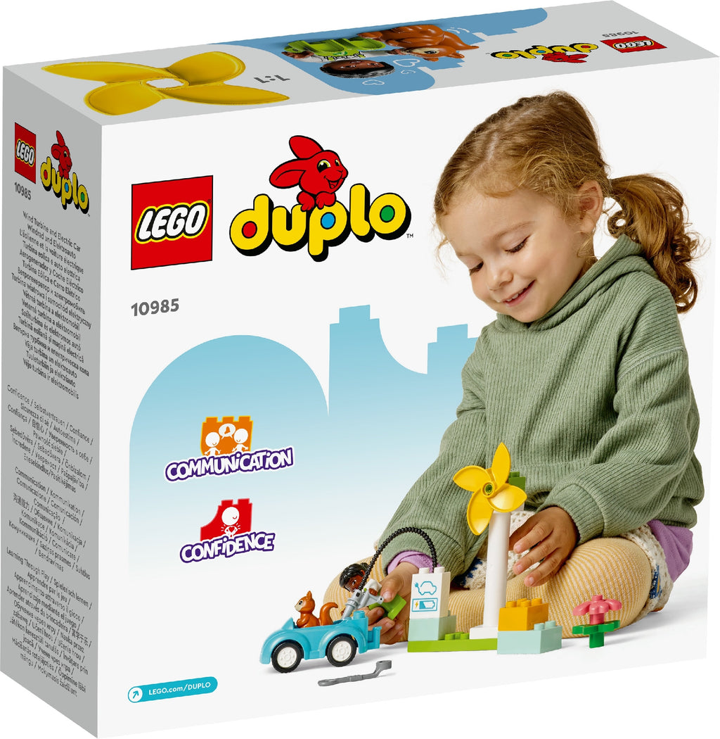 LEGO DUPLO TOWN WIND TURBINE AND ELECTRIC CAR 10985 AGE: 2+