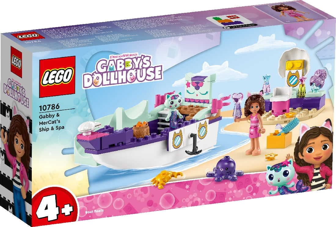 LEGO GABBY'S DOLLHOUSE GABBY & MERCAT'S SHIP & SPA 10786 AGE: 4+