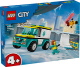 LEGO CITY EMERGENCY AMBULANCE AND SNOWBOARDER 60403 AGE: 4+