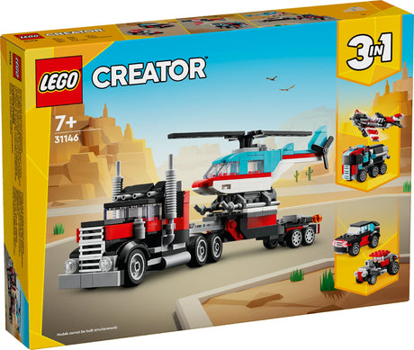 LEGO CREATOR FLATBED TRUCK WITH HELICOPTER 31146 AGE: 7+